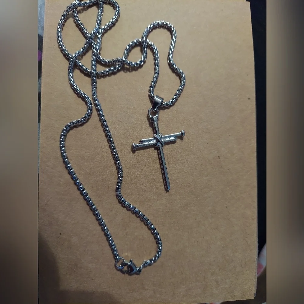 MEN'S Stainless Steel Nail Cross Necklace